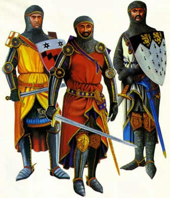 Ridders uit het oosten met zwaard.